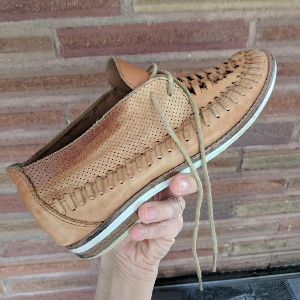 Leather lace-up loafers